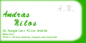 andras milos business card
