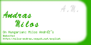 andras milos business card